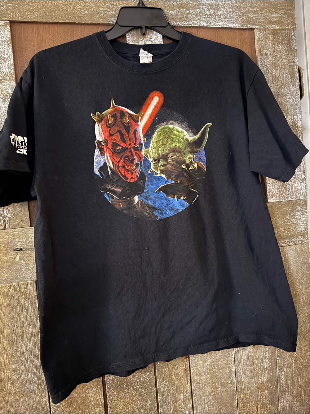 Star Wars Graphic Short Sleeve Tee - Black with Red & Green Print